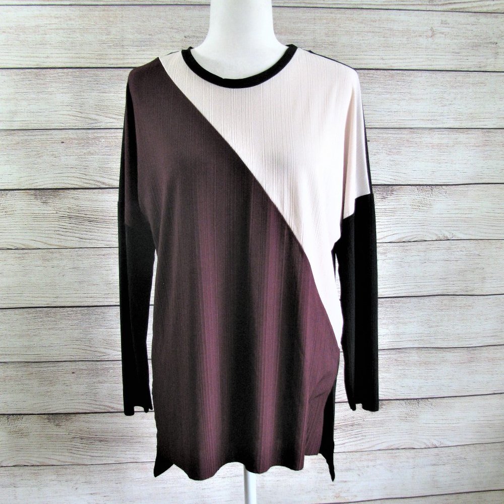 Zara W/B Collection Color Block Blouse